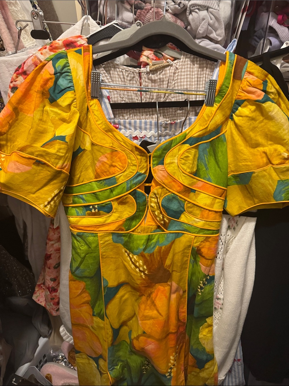 FARM Rio Yellow, Green & Orange Floral Midi Dress - Picture 6 of 7